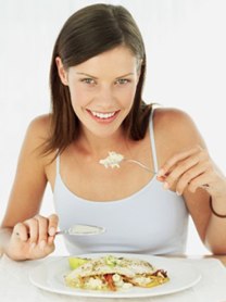 Woman eating on the Biggest Loser Diet