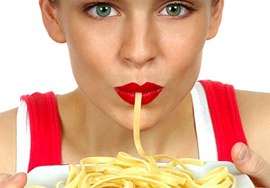 woman eating carbohydrates
